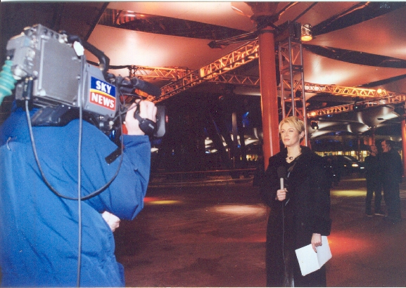 Ali Lochhead on location for Sky News